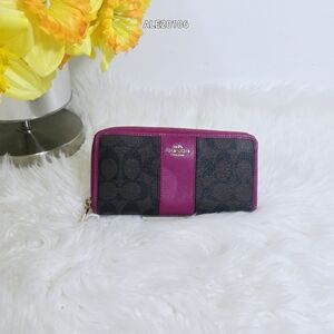 Coach Women's Pink and Brown Wallet